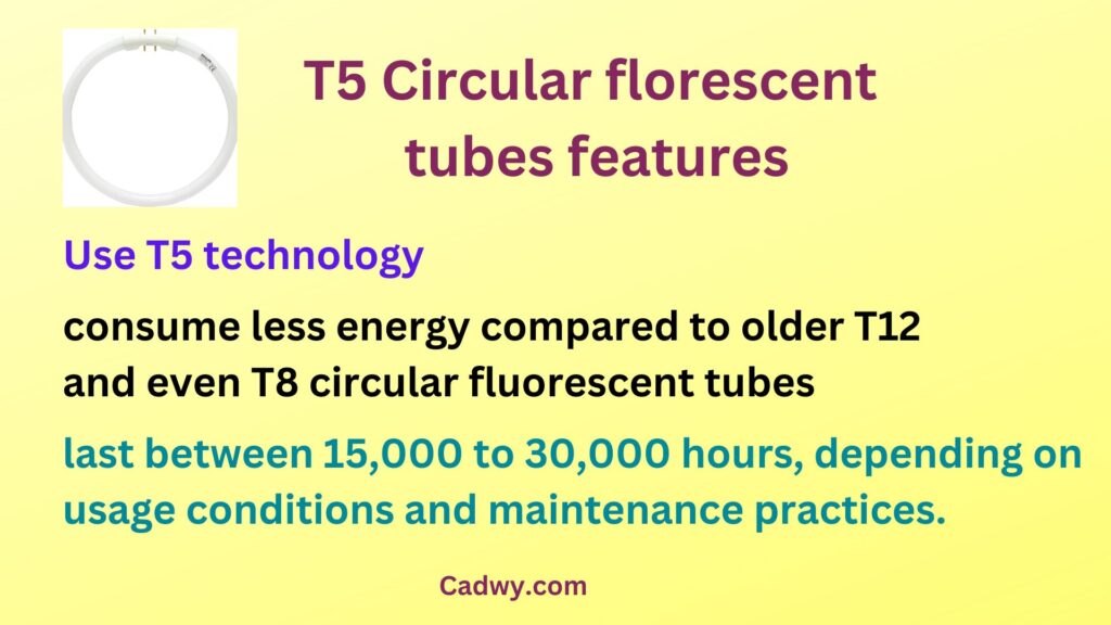 T5 Circular florescent tubes features