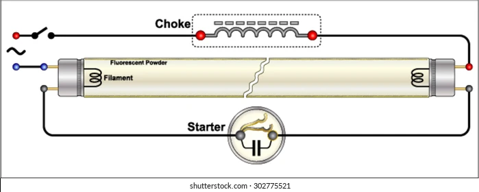 florescent tube connection diagram