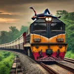 Man Travels on Train Engine Roof Makes Video