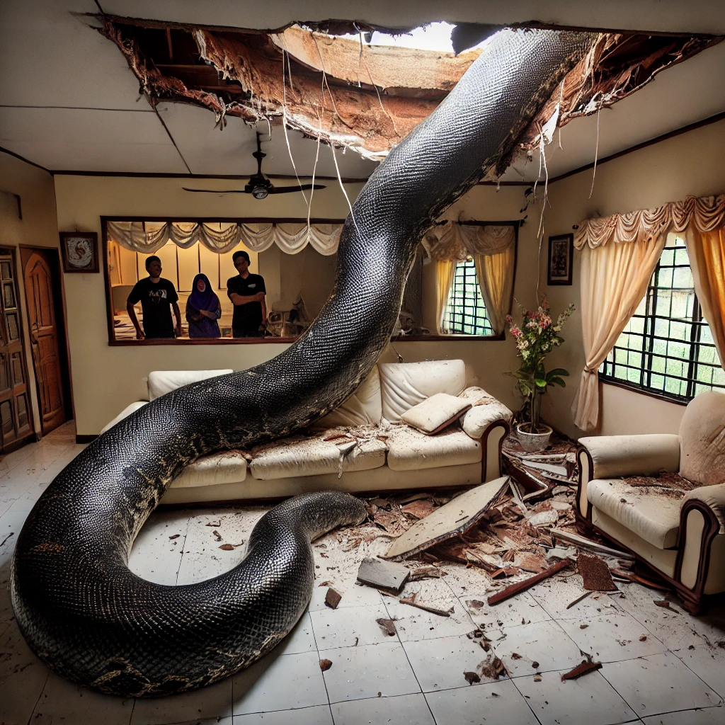 When a 80 ft long Python Crashed Through the Roof